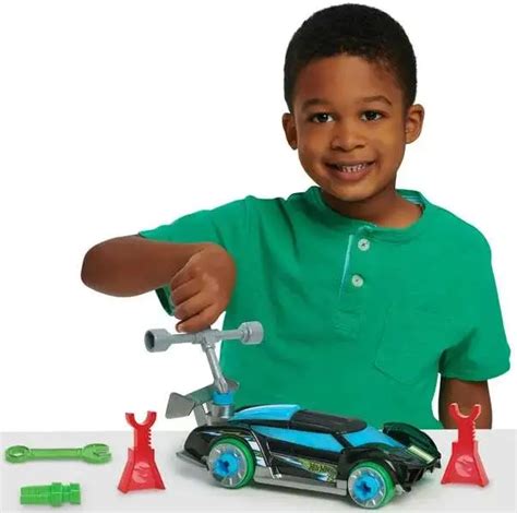 Hot Wheels Ready To Race Car Builder Play Set Black Green Just Play ToyWiz