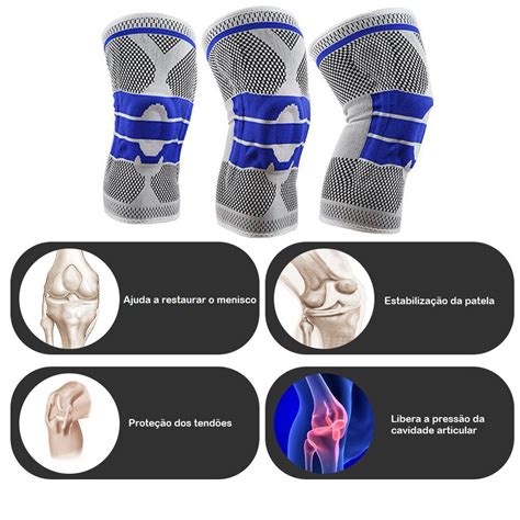 Joelheira Ortopedica D Compressao Gel De Silicone Protetor Joelho