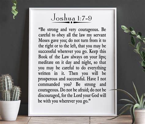 Biblical Poster Joshua Joshua Quote Bible Quote Etsy