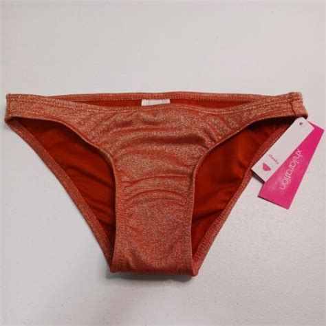 Juniors Glittery Rust Cheeky Bikini Bottom Xhilaration Size XS EBay