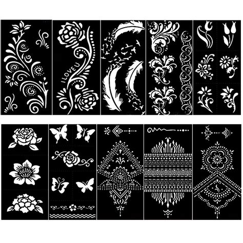 Buy Kotbs Sheets Henna Tattoo Stencil Kit Temporary Tattoo Stencils