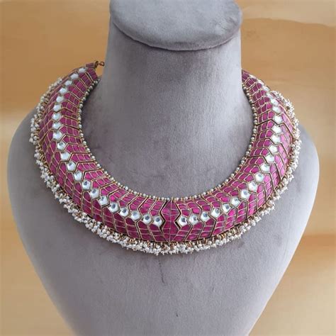 Bold Silver Kundan Necklace From Silver South India Jewels