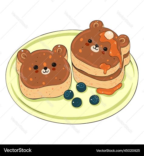 Kawaii japanese puffy pancakes in the shape Vector Image