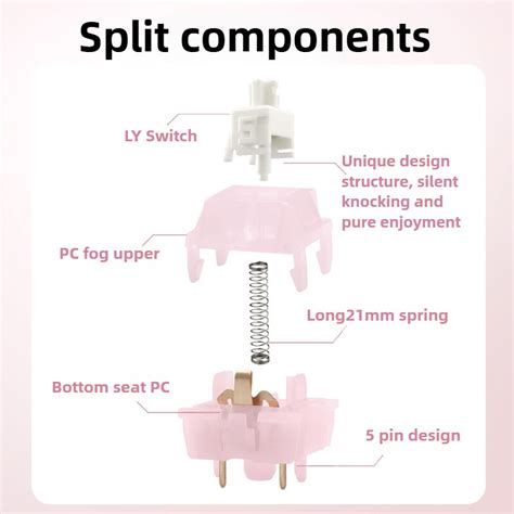 MMD Silent Princess Switch 32g Linear 5 Pins POM Hot Swappable Factore Prelubed Customize For