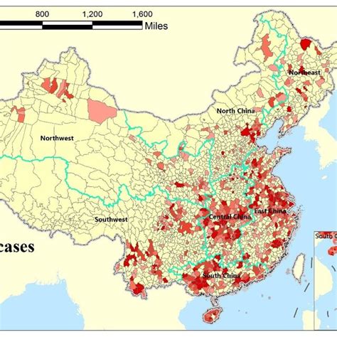 Geographical distribution of reported hand, foot, and mouth disease ...