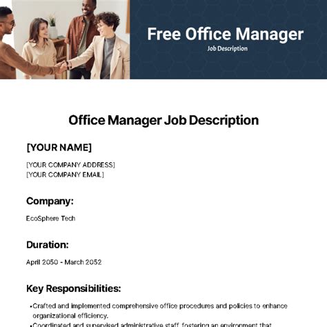 Office Manager Job Description Template - Edit Online & Download ...