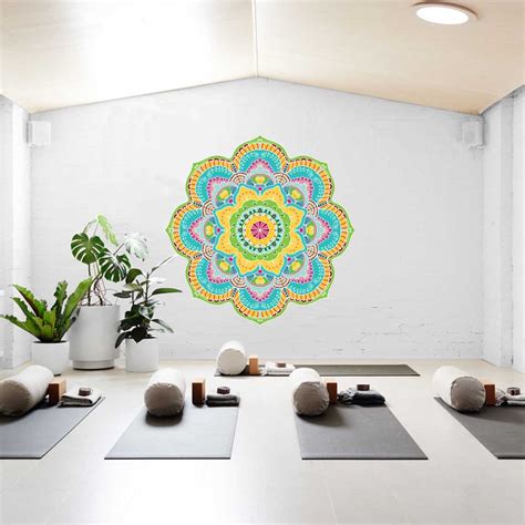 Colorful Mandala Wall Art Large Wall Stencil Restaurant Etsy