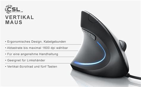 Csl Vertikal Maus F R Linksh Nder Kabelgebundene Optische Vertikale