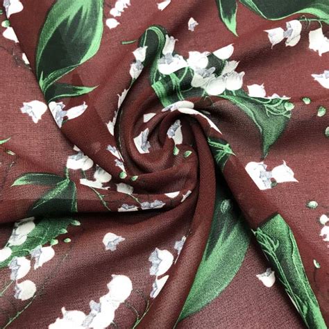 Шифон набивной "Эстель" цвет бордо