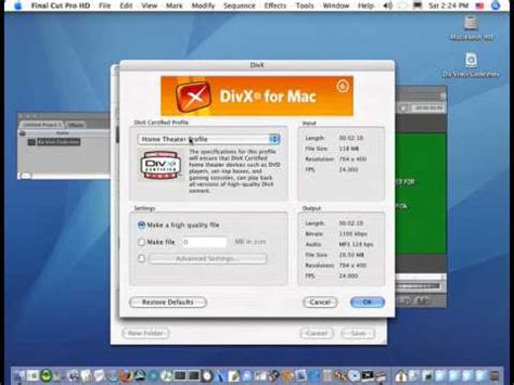 How To Export To Divx Using Final Cut Pro Youtube