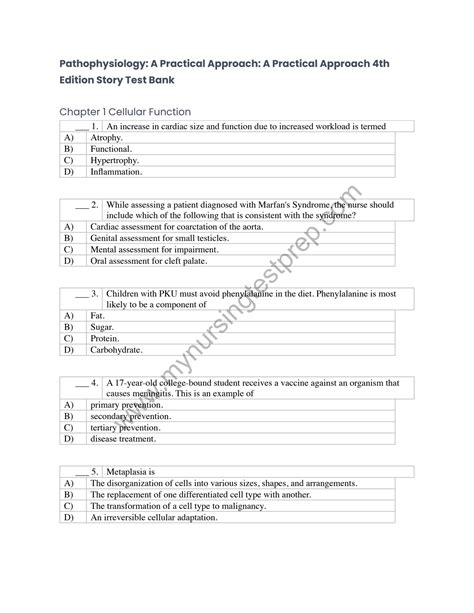 Solution Pathophysiology A Practical Approach A Practical Approach Th