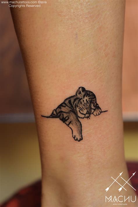 Minimalistic Tiger Tattoo Cute Sleeping Tiger Tattoo Tiger Tattoo