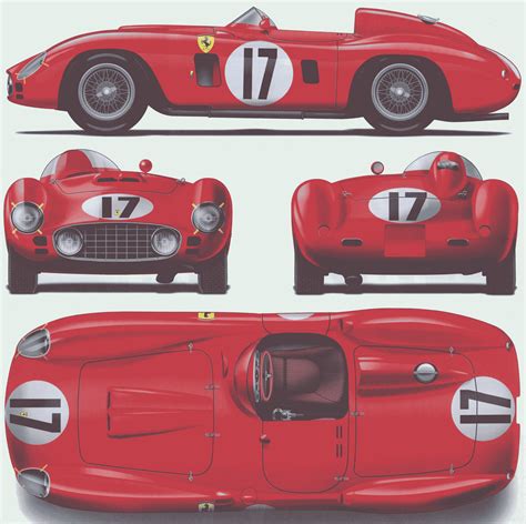 Ferrari 860 Monza 1956 Blueprint Download Free Blueprint For 3d Modeling