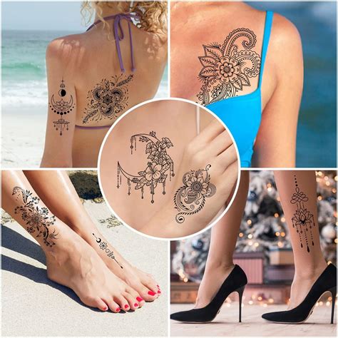 Cerlaza Temporary Tattoos For Women Adults 66 Sheets Henna Fake Semi