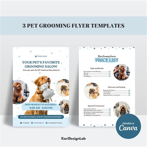 Dog Grooming Flyer Template Pet Business Flyer Template Dog Grooming