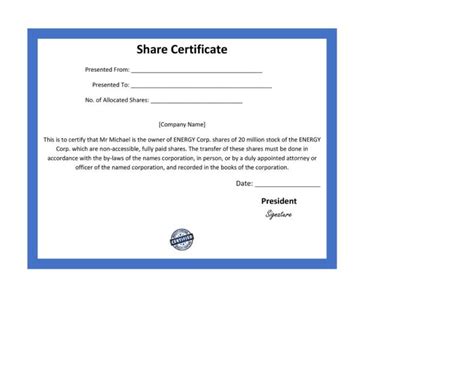 40+ Free Stock Certificate Templates (Word, PDF) ᐅ TemplateLab