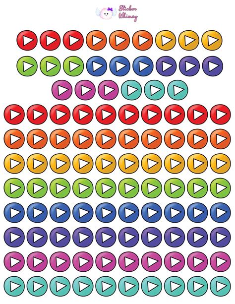 Play Buttons Planner Stickers - Sticker Whimsy