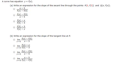 Solved A Curve Has Equation Y F X A Write An Expression