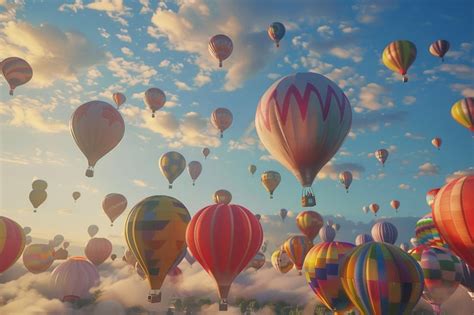 Whimsical Hot Air Balloon Festival In Full Swing O Premium AI Generated Image