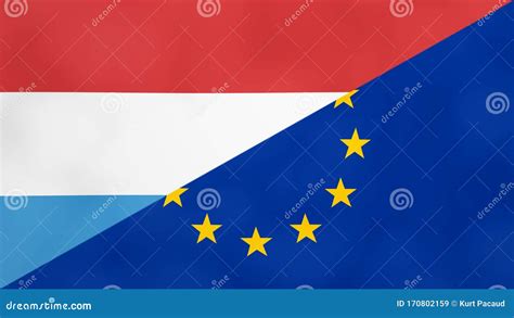 Bandeira Luxemburguesa E Europeia Brexit Conceito De Sa Da Do