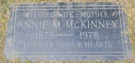 Annie Mae Zinn Mckinney M Morial Find A Grave