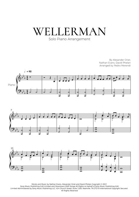 Wellerman Arr Pedro Merendi Sheet Music Nathan Evans Piano Solo