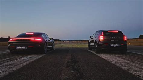 Volvo Ex Vs Porsche Taycan Electrifying Drag Race Showdown Dax Street