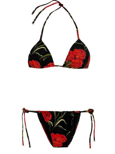 Dolce And Gabbana Floral Print Triangle Bikini Net A Porter Com