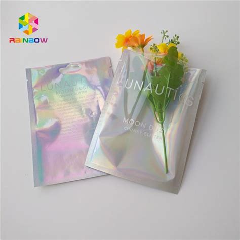 Waterproof Holographic Stand Up Pouch Glossy Finished Surface Finish