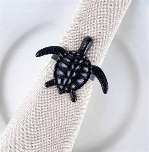 Amazon Fennco Styles Nature S Touch Sea Turtle Metal Napkin Rings