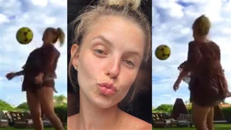 Thaísa Leal Instagram En bikini domina la pelota al estilo de Paolo Guerrero en playa