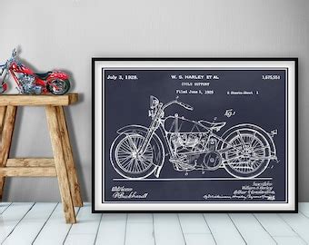 Patent Art Depicting Harley Davidson Motorcycle Etsy