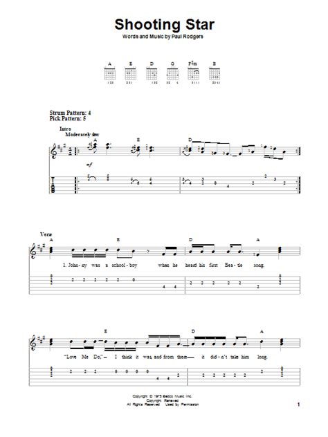 Shooting Star by Bad Company - Easy Guitar Tab - Guitar Instructor