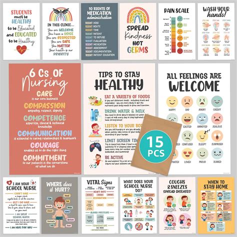 Amazon.com: 15 Health Posters for School Nurse Office Decorations ...