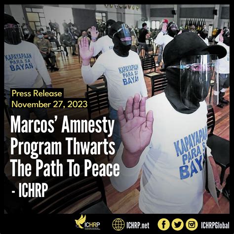 Marcos Amnesty Program Thwarts The Path To Peace Ichrp