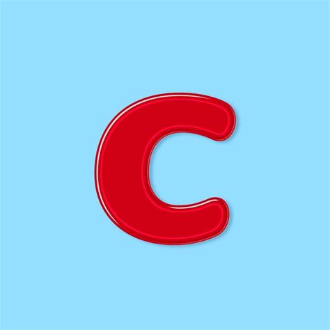 The Letter C Is Made Up Of Red Plastic Letters On A Blue Background