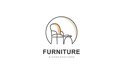 Premium Vector Modern Furniture Logo Design With Abstract Line Concept