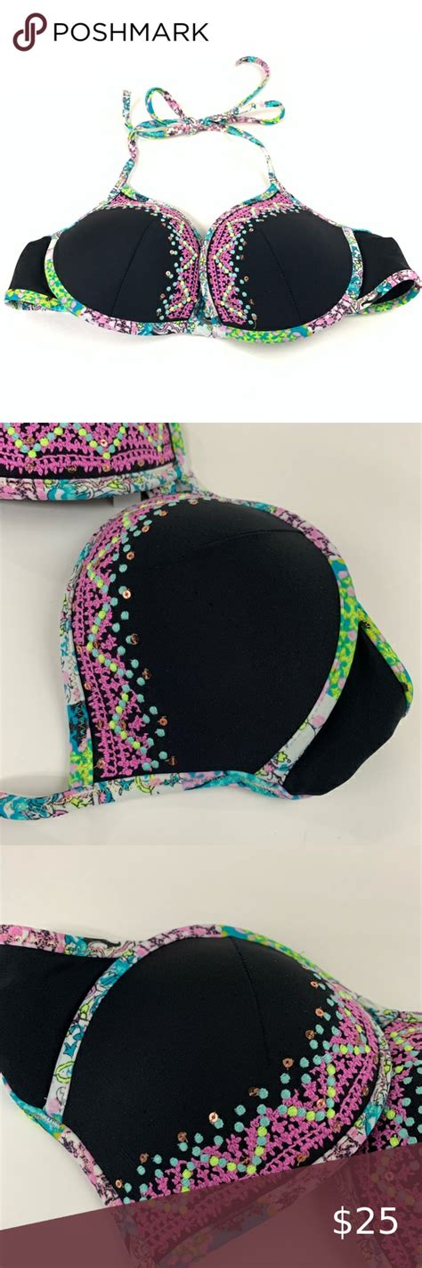 Victorias Secret Bikini Top 34a Halter Pushup Victorias Secret