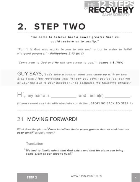 12 Step Worksheets Free Printable Na 12 Step Worksheets