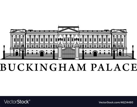 Buckingham Palace Design Art Royalty Free Vector Image