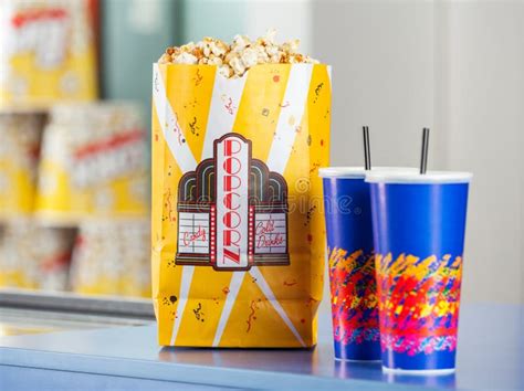 Popcorn And Drinks On Concession Stand Stock Photo - Image: 52735761