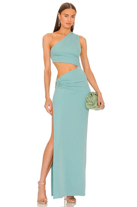 Michael Costello X Revolve Decker Maxi Dress In Teal Revolve