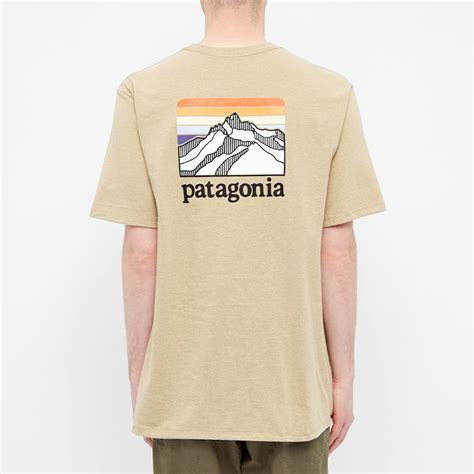 Patagonia Line Logo Ridge Pocket Responsibili Tee Classic Tan END KR