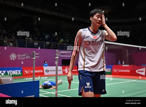 KUALA LUMPUR July 8 2022 Xinhua China S Chen Yufei Reacts During