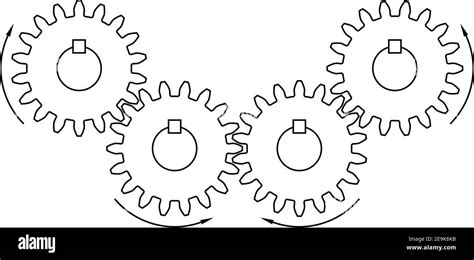 Gear Drives Mechanical Transmission Vector Illustration Stock Vector