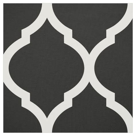 Black And White Moroccan Quatrefoil Trellis Fabric Zazzle