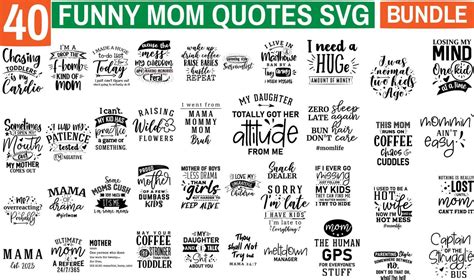 Funny Sarcastic Mom Svg Bundle Quotes And Sayings Hand Drawn Hand