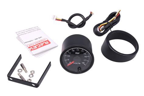 Raceworks 52mm Electronic Volt Gauge Kit 8 18v T I Performance