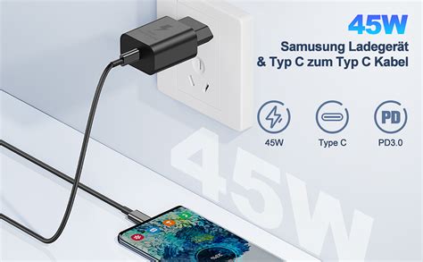 Jeenek Usb C Ladegerät Mit Kabel Für Samsung45w Samsung S23