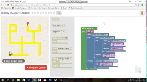 Eba Kodlama Blocky Labirent Aşama 10 Çözüm YouTube